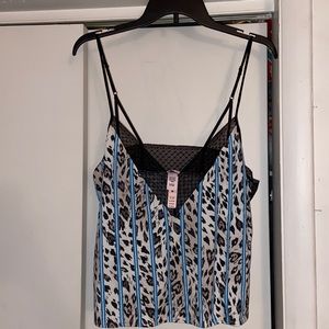 NWT Victoria’s Secret Blue Stripe Cheetah Cami- XL